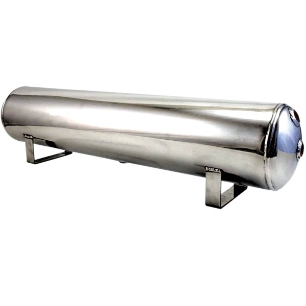 4 Gallon Aluminum Air Tank With Four Ports - Polished 4 Gallon Aluminum Air Tank With Four Ports - Polished