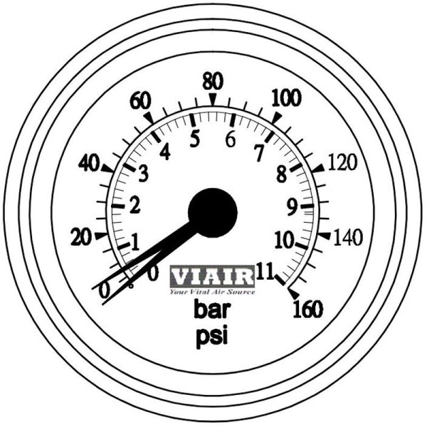 2" Dual Needle Gauge (Black Face, Illuminated, 160 PSI) 2" Dual Needle Gauge (Black Face, Illuminated, 160 PSI)