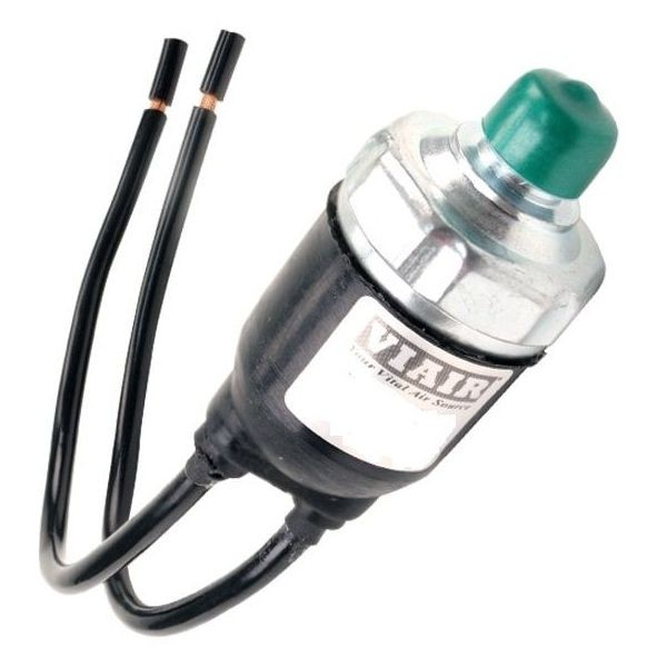 Sealed Pressure Switch, 1/8" M NPT Port, 12 GA Lead Wires (85 PSI On, 105 PSI Off) Sealed Pressure Switch, 1/8" M NPT Port, 12 GA Lead Wires (85 PSI On, 105 PSI Off)
